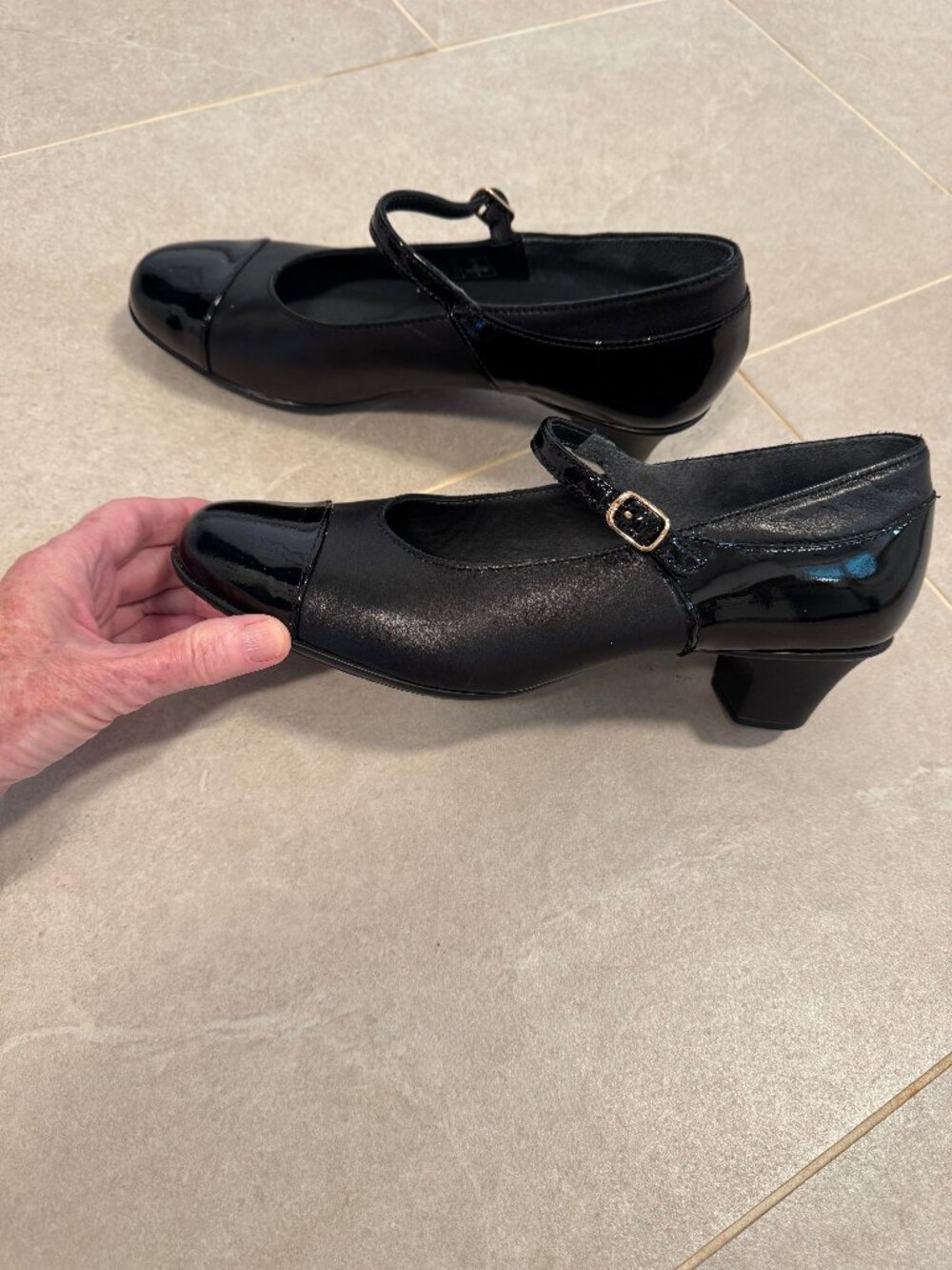 SAS shoe. Isabel Size 10. Black Patent/Fabric. Worn once.